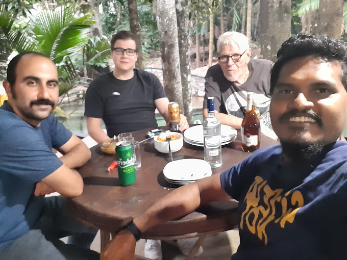 Chilling with multi-national travellers in Sri Lanka